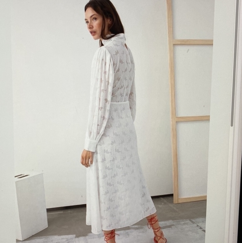 & Other Stories White Jacquard Dress 10 - Picture 2 of 9